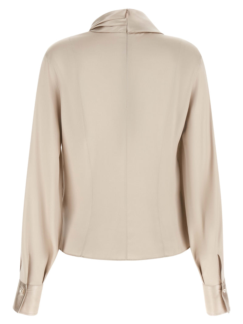 Brunello Cucinelli Beige Silk Blouse