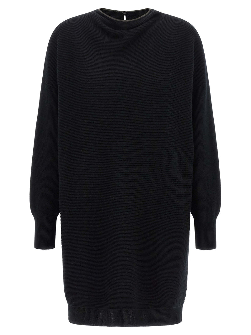Brunello Cucinelli Black Virgin Wool Short Dress