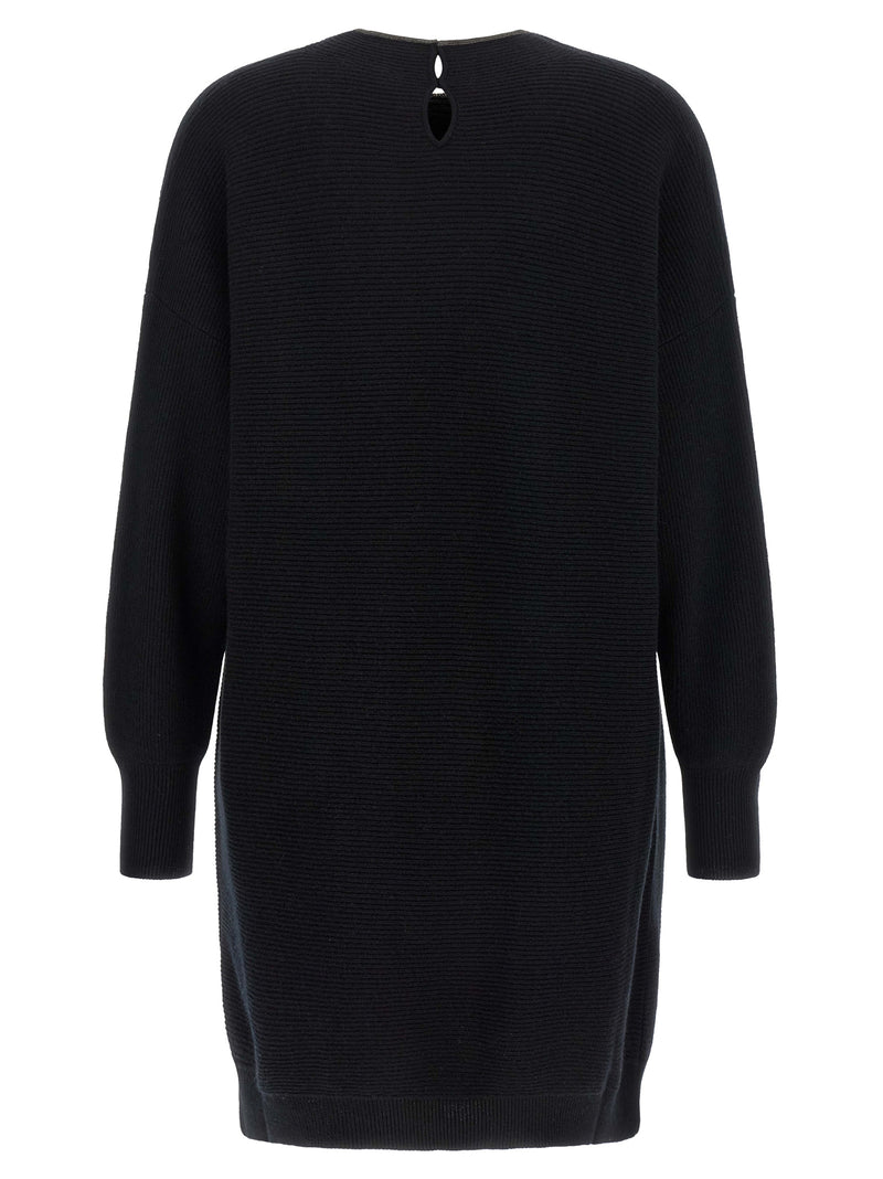 Brunello Cucinelli Black Virgin Wool Short Dress