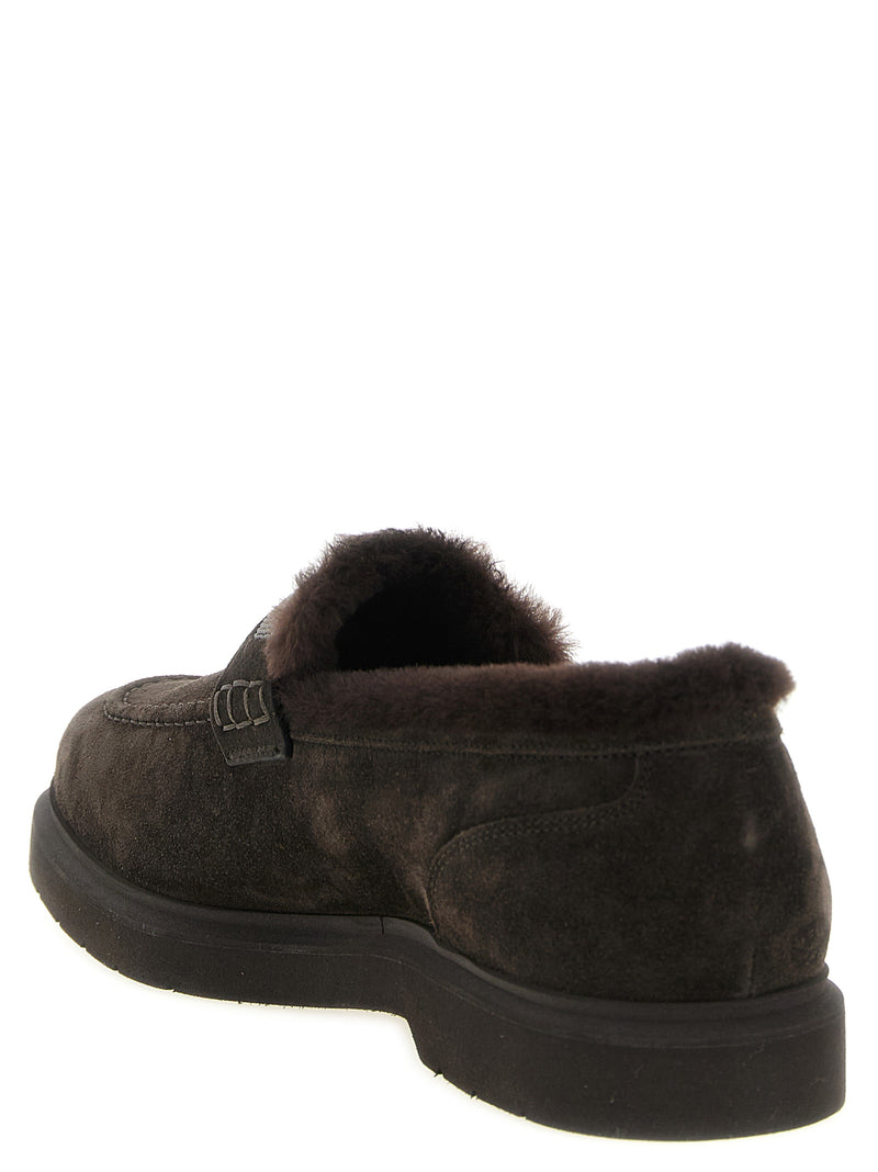Brunello Cucinelli Brown Calfskin Slip-On Loafers