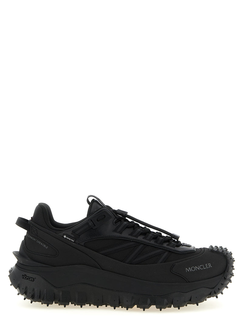 Moncler Black Leather Athletic Sneakers