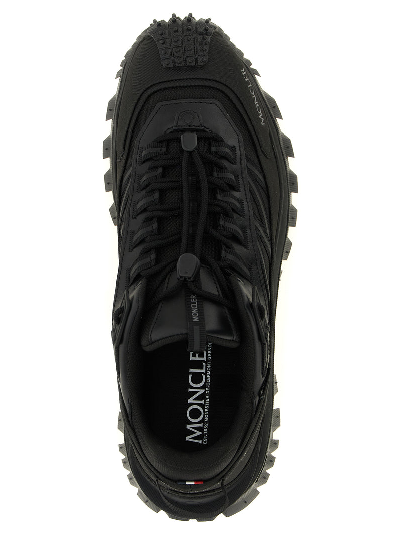 Moncler Black Leather Athletic Sneakers