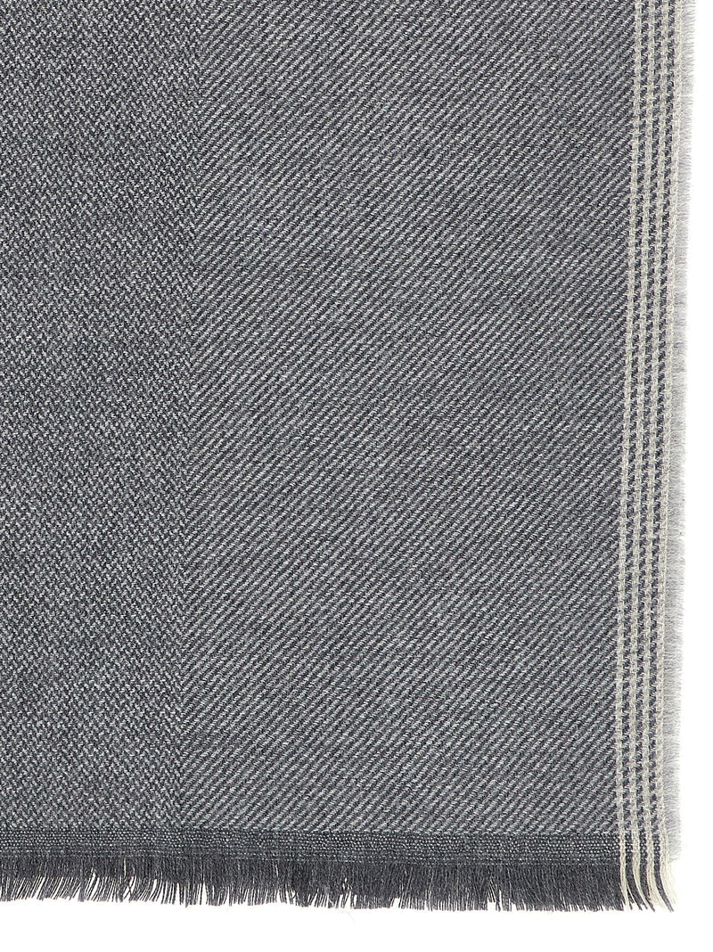 Brunello Cucinelli Gray Wool Scarf