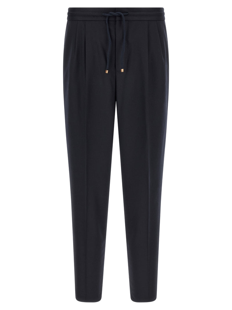 Brunello Cucinelli Blue Virgin Wool Casual Pants