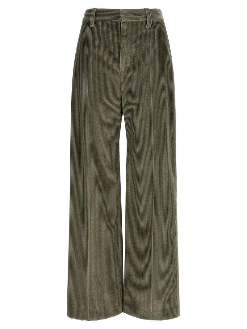 Brunello Cucinelli Bicolor Cotton Flared Pants