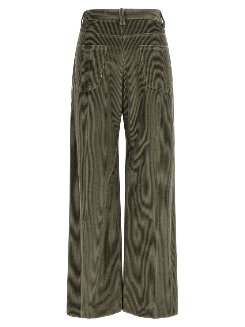 Brunello Cucinelli Bicolor Cotton Flared Pants