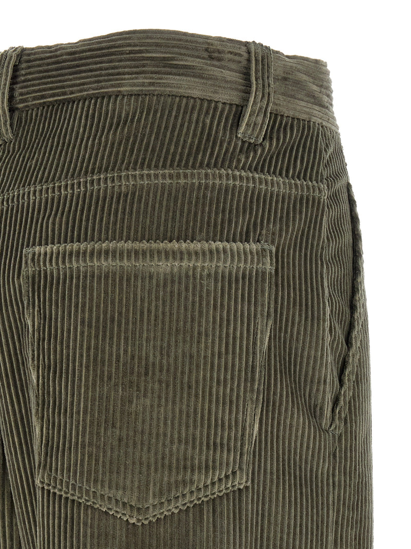 Brunello Cucinelli Bicolor Cotton Flared Pants