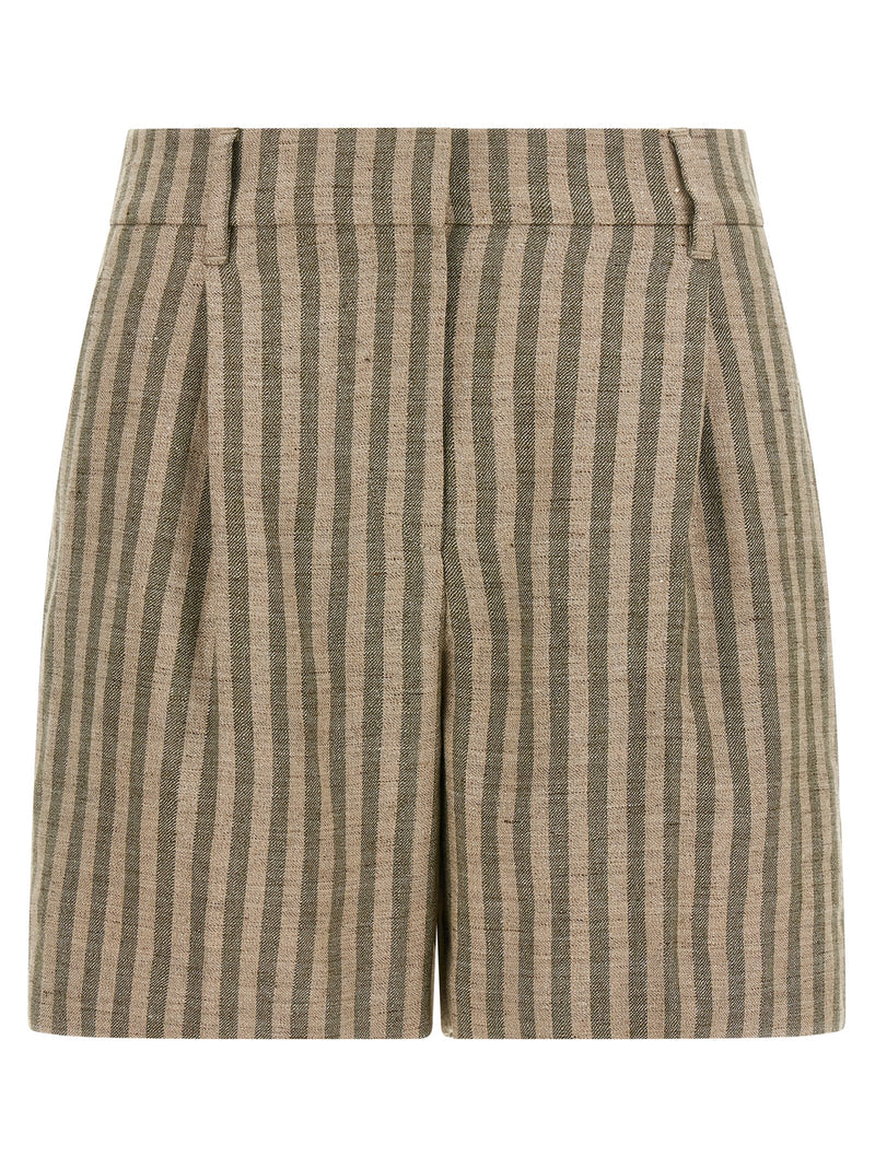 Brunello Cucinelli Bicolor Linen Bermuda Shorts