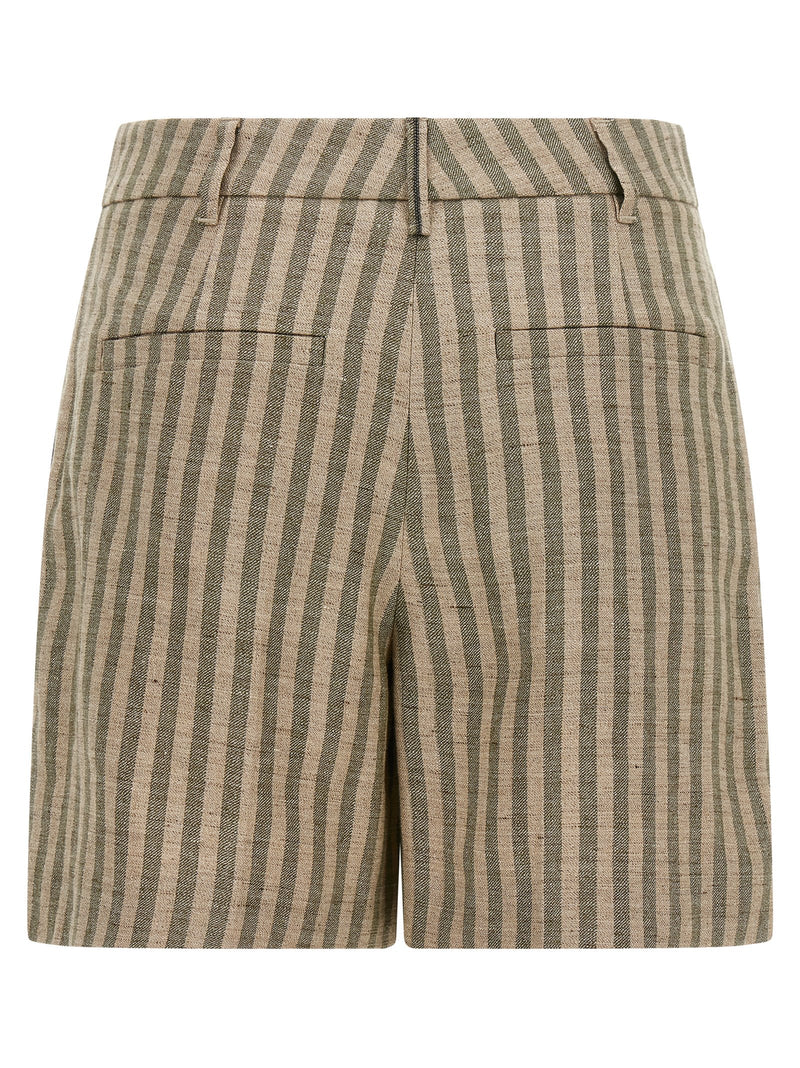 Brunello Cucinelli Bicolor Linen Bermuda Shorts