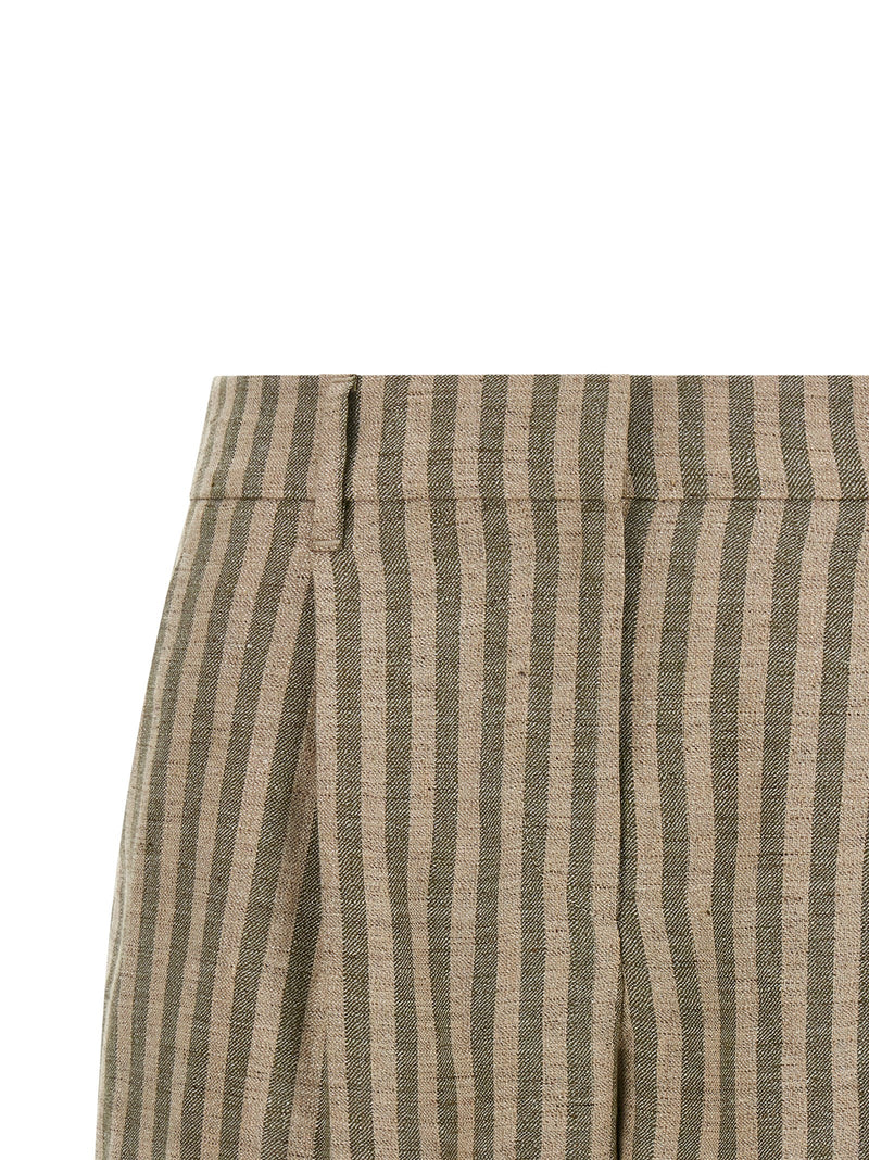 Brunello Cucinelli Bicolor Linen Bermuda Shorts