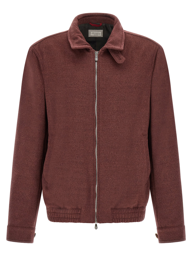 Brunello Cucinelli Bordeaux Virgin Wool Bomber
