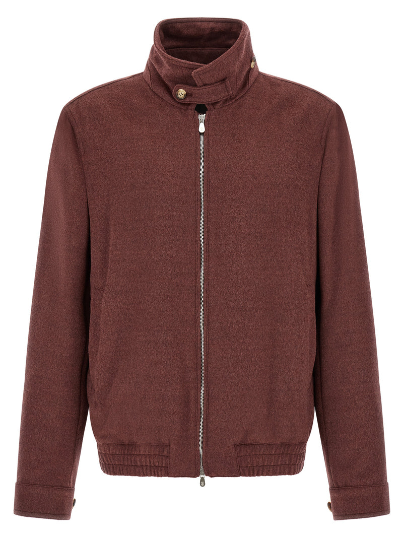 Brunello Cucinelli Bordeaux Virgin Wool Bomber