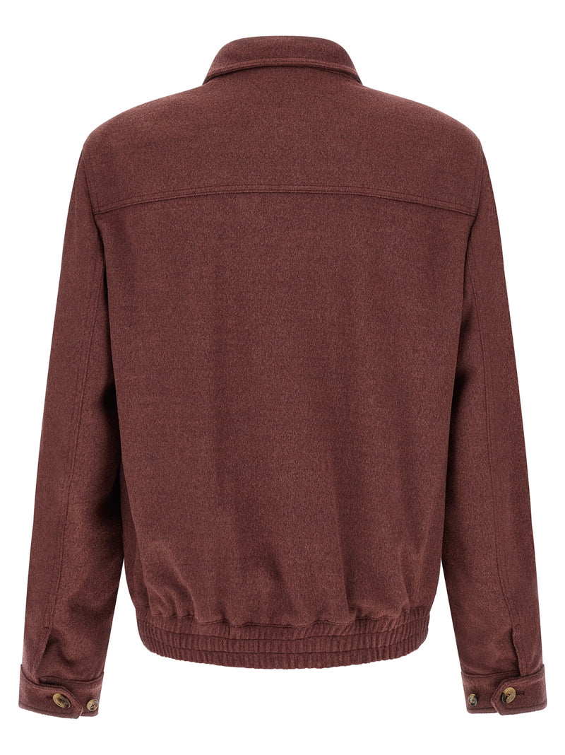 Brunello Cucinelli Bordeaux Virgin Wool Bomber
