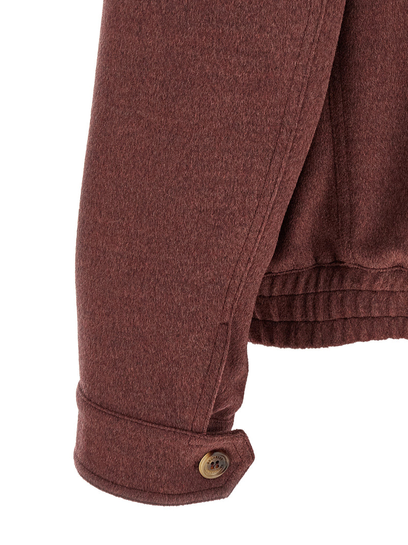 Brunello Cucinelli Bordeaux Virgin Wool Bomber