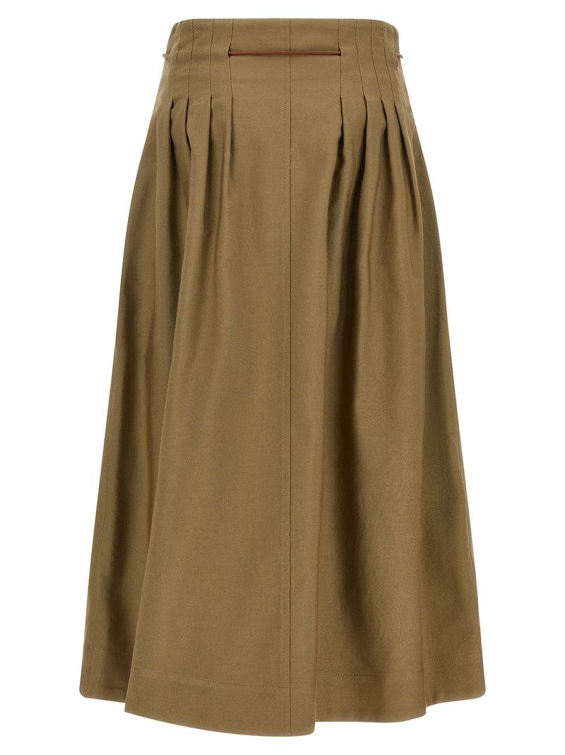 Max Mara Bicolor Cotton Midi Skirt