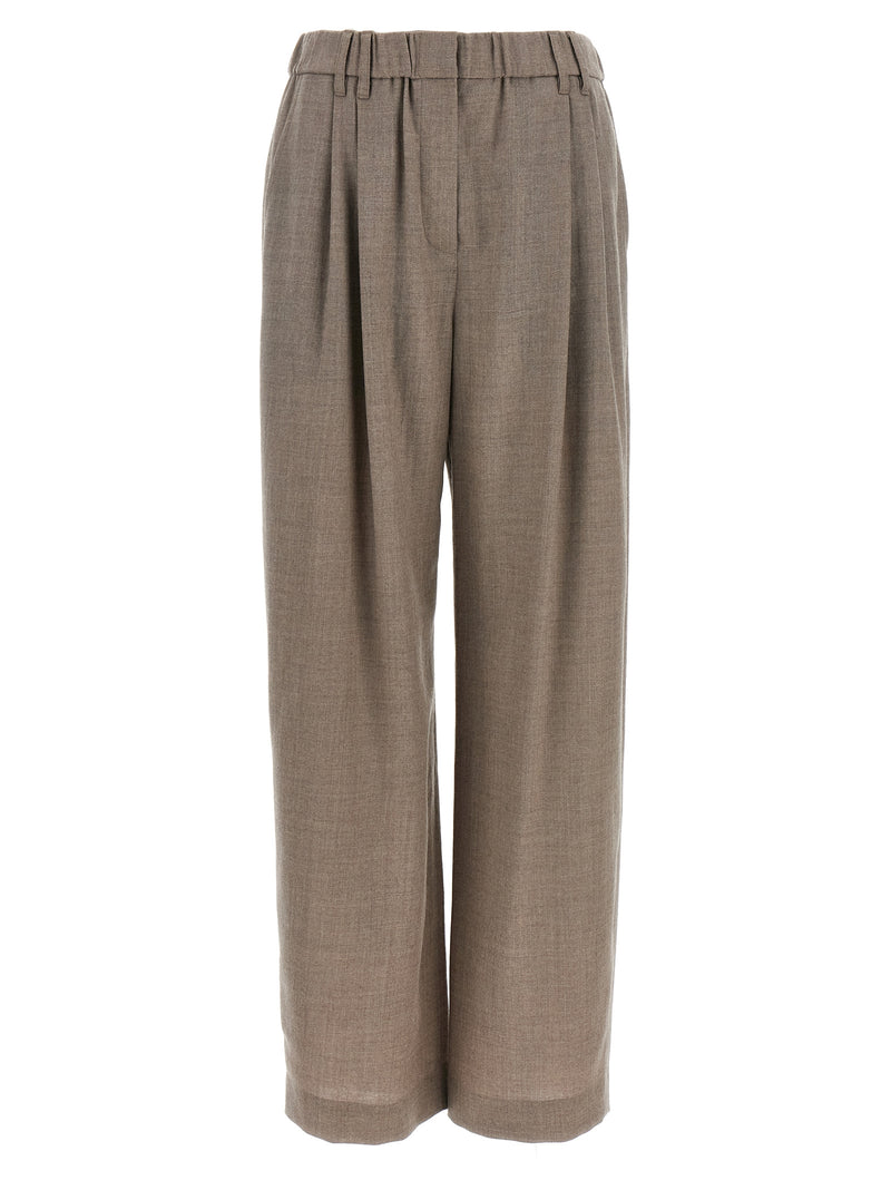 Brunello Cucinelli White Virgin Wool Casual Pants
