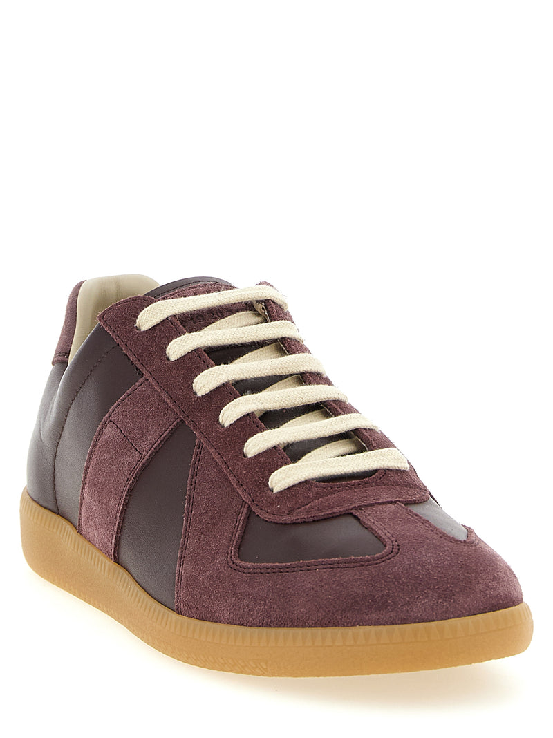 Maison Margiela Bordeaux Calfskin Low Top Sneakers