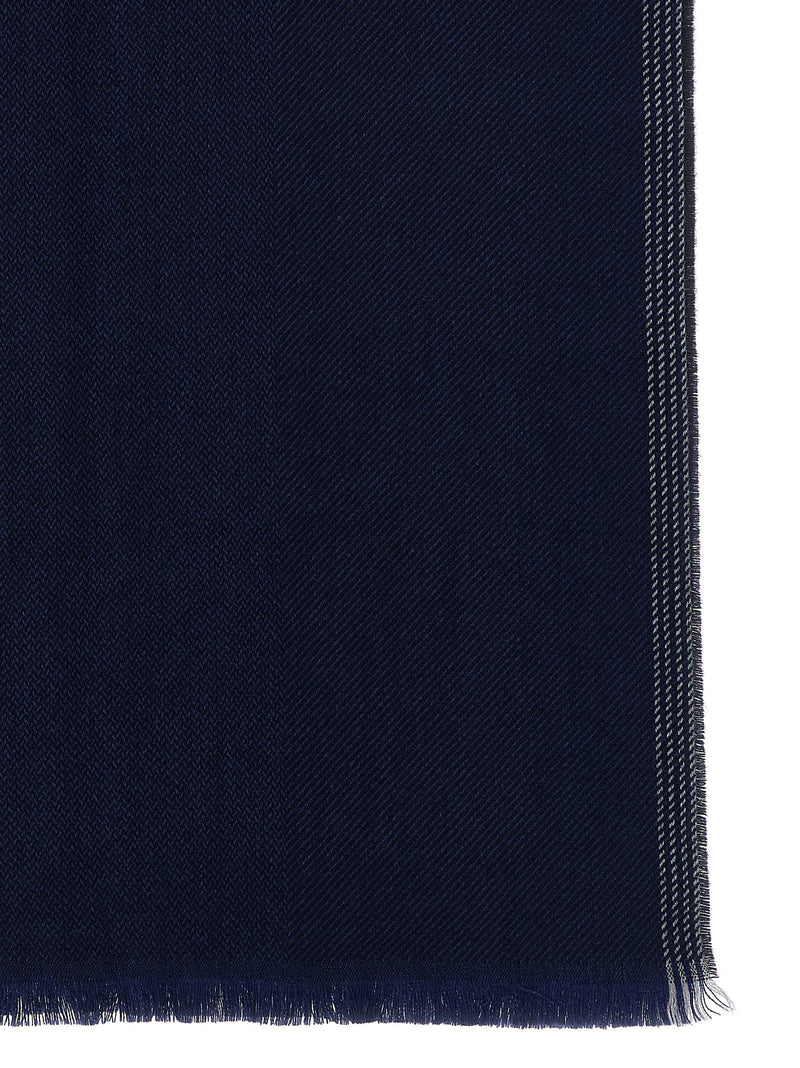 Brunello Cucinelli Blue Wool Scarf