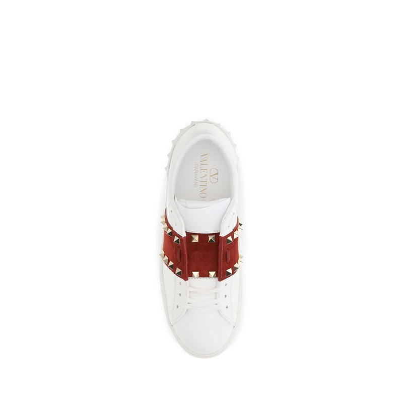 Valentino Garavani White Calf Leather Bos Taurus Low Top Sneakers