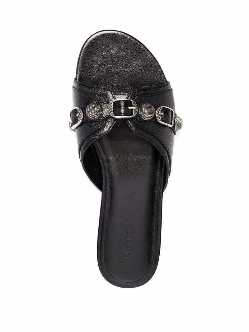 Balenciaga Cagole leather sandals | Urbalenti™ NYC
