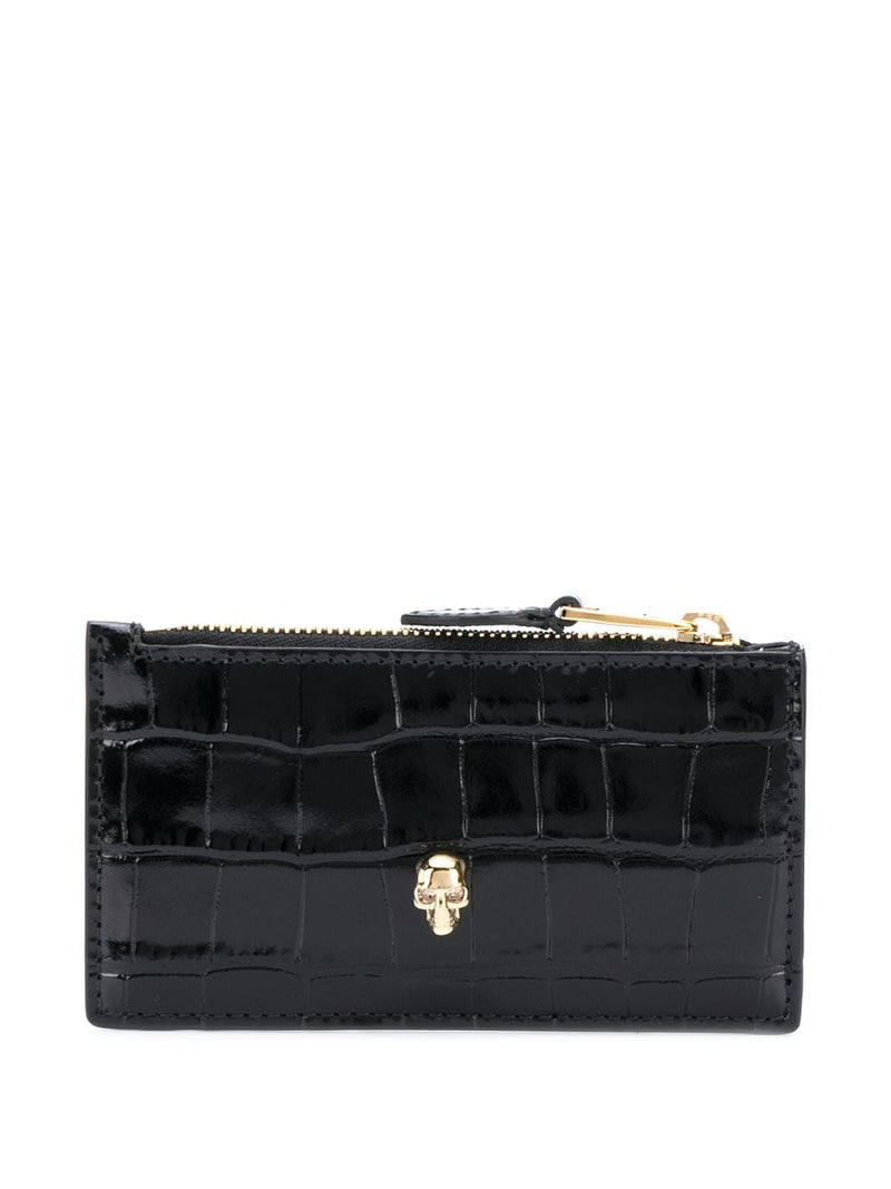 Alexander McQueen Skull zipped leather card case | Urbalenti | Urbalenti... | Urbalenti™ NYC