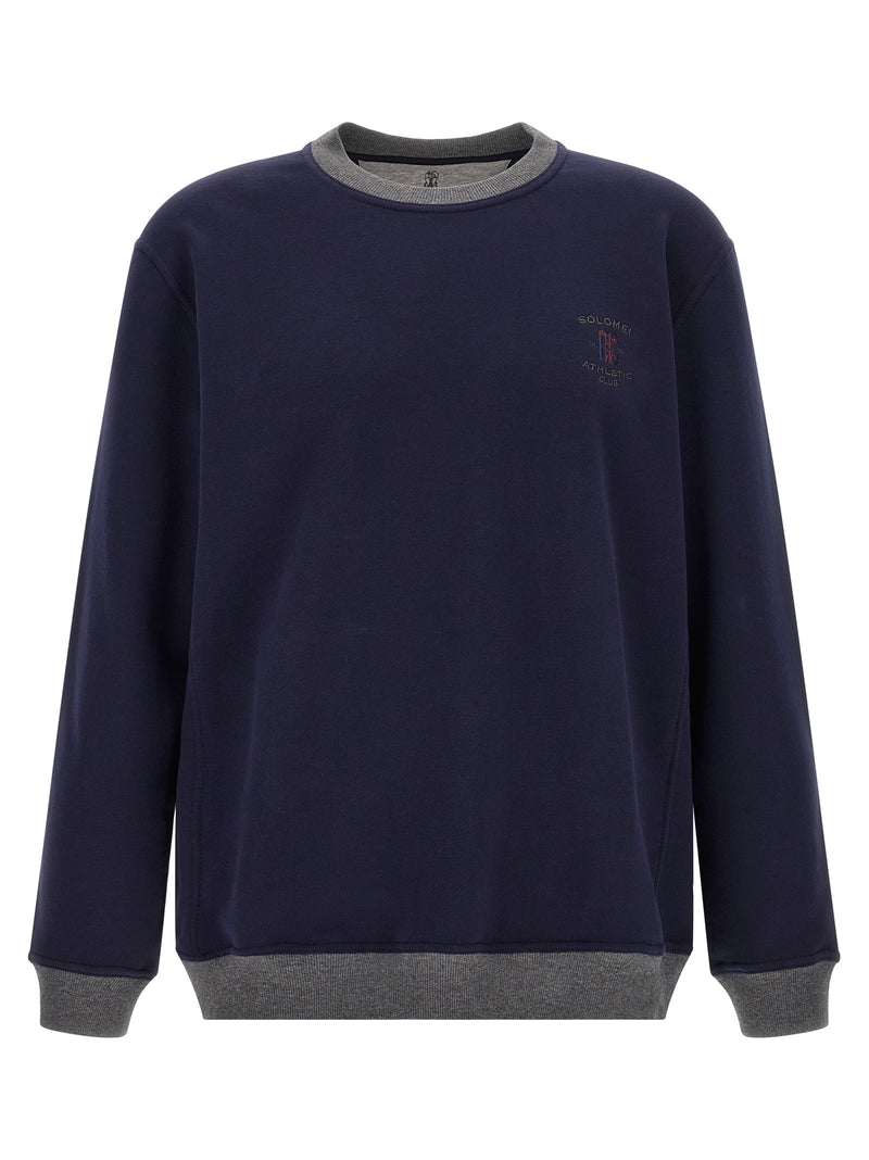 Brunello Cucinelli Blue Cotton Sweatshirt