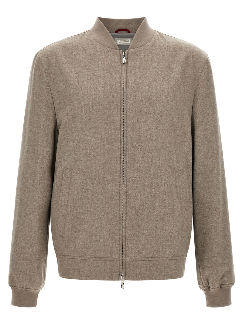 Brunello Cucinelli Gray Cashmere Bomber