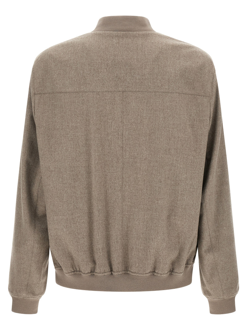 Brunello Cucinelli Gray Cashmere Bomber