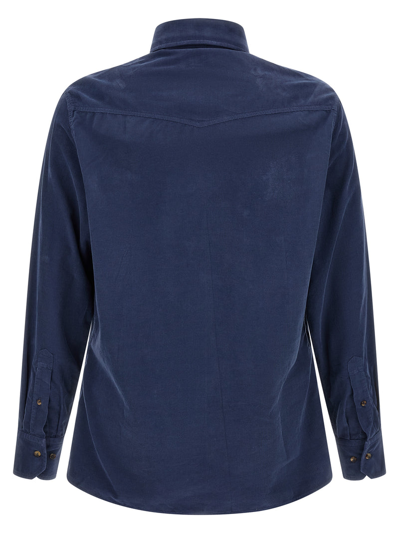 Brunello Cucinelli Blue Cotton Blouse