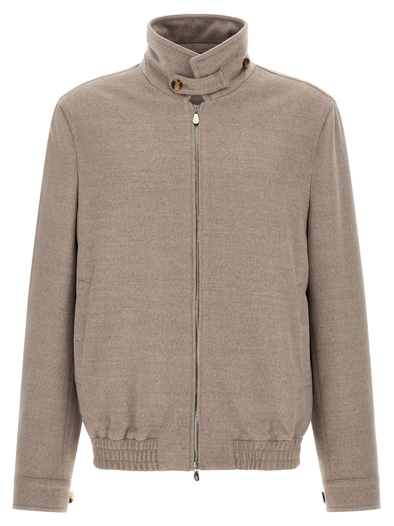 Brunello Cucinelli Beige Virgin Wool Bomber
