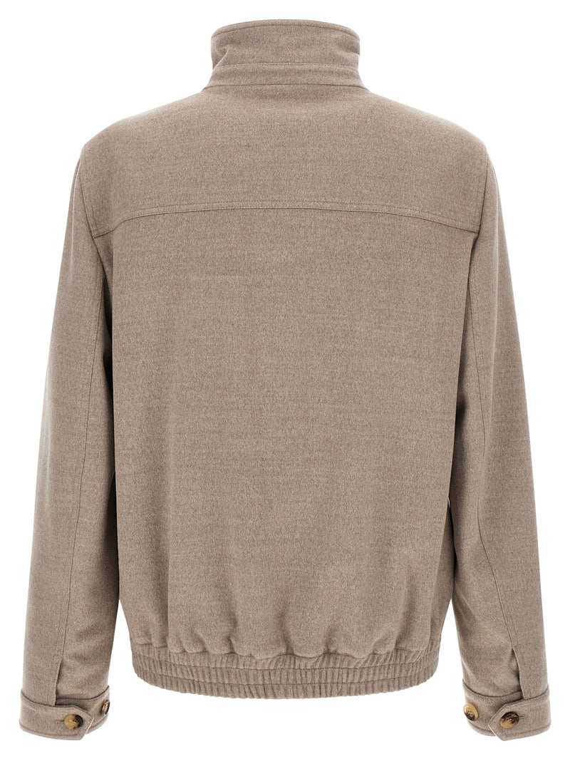 Brunello Cucinelli Beige Virgin Wool Bomber