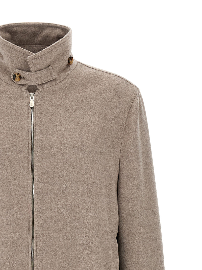 Brunello Cucinelli Beige Virgin Wool Bomber