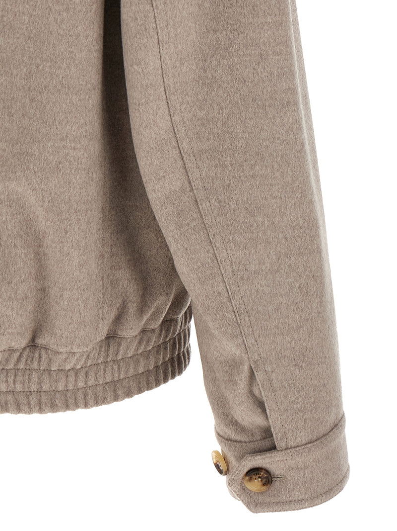 Brunello Cucinelli Beige Virgin Wool Bomber