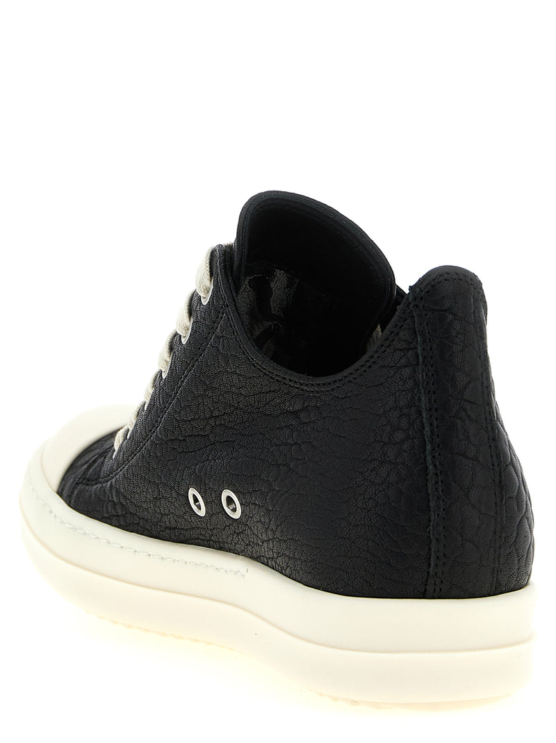 Rick Owens Bicolor Lamb Leather Low Top Sneakers