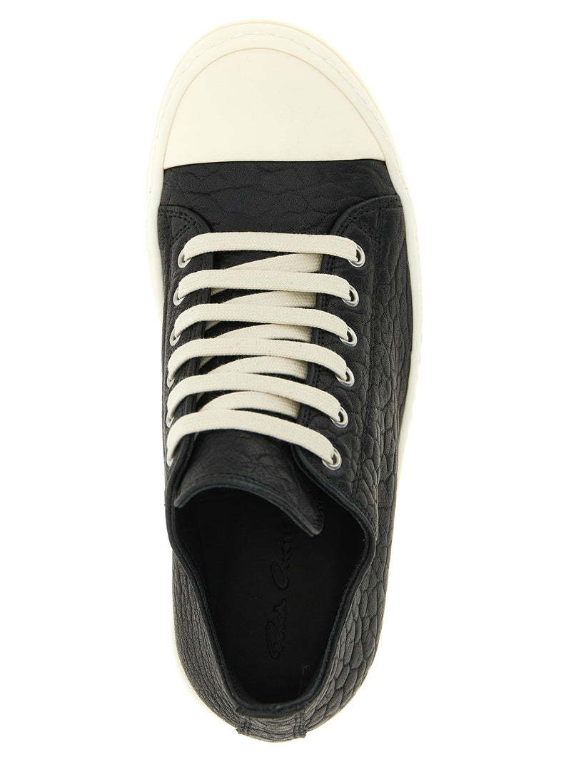 Rick Owens Bicolor Lamb Leather Low Top Sneakers