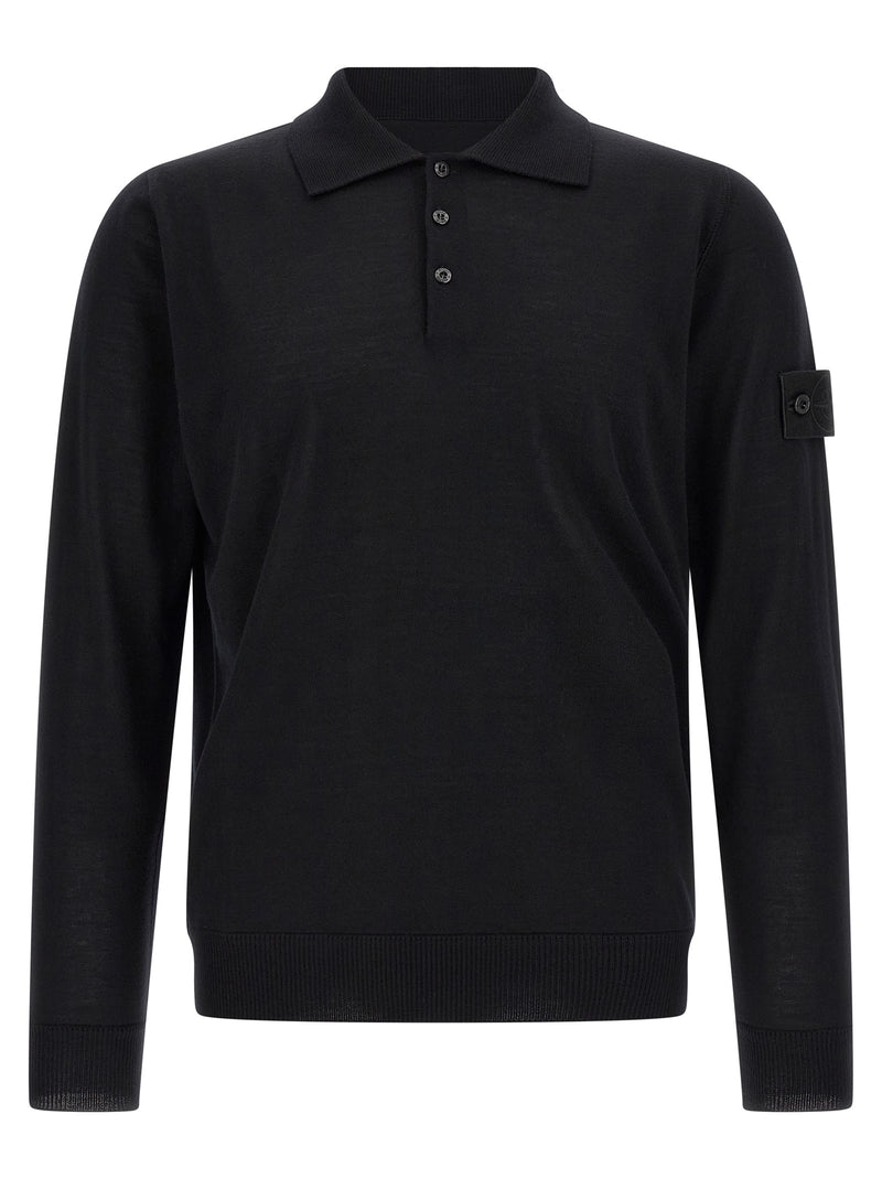 Stone Island Black Virgin Wool Cardigan