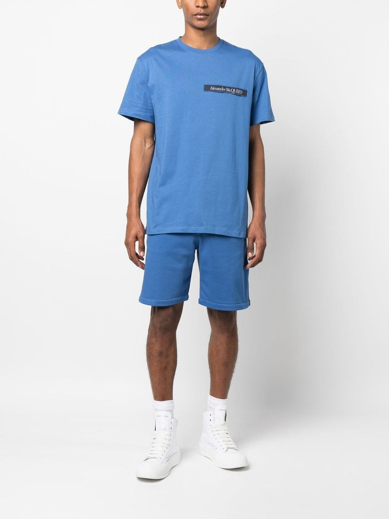Alexander McQueen logo-tape jersey shorts | Urbalenti™ NYC