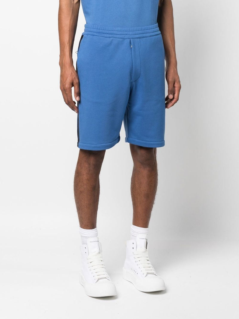 Alexander McQueen logo-tape jersey shorts | Urbalenti™ NYC