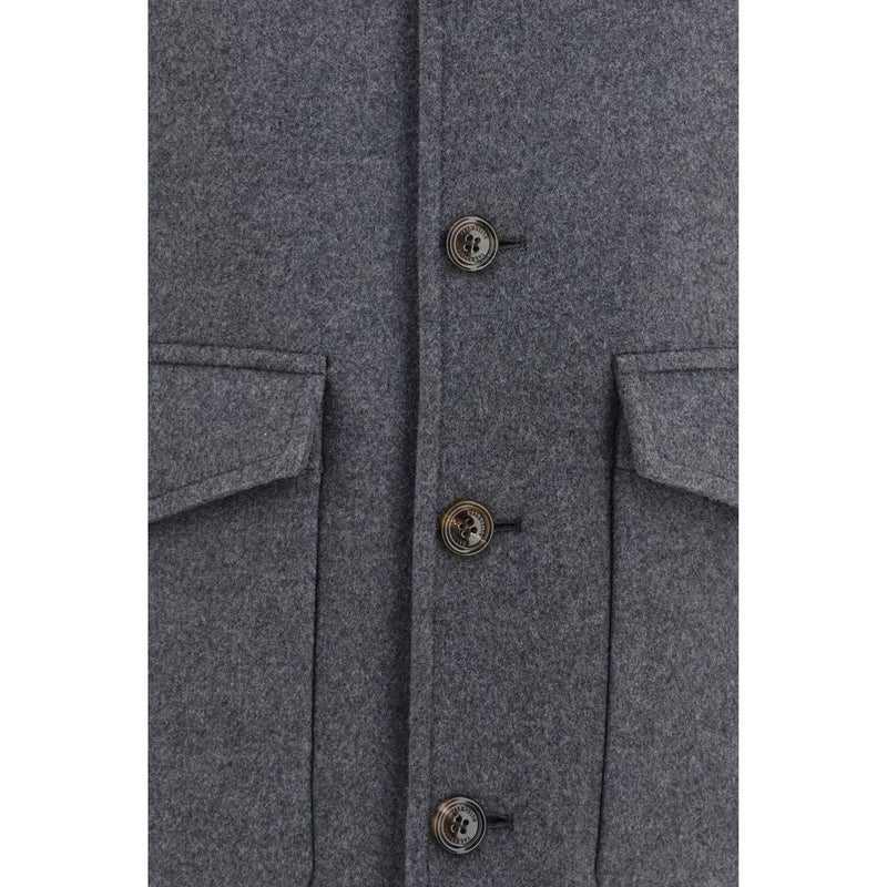 Valentino Garavani Gray Wool Oves Aries Full-Length Jacket