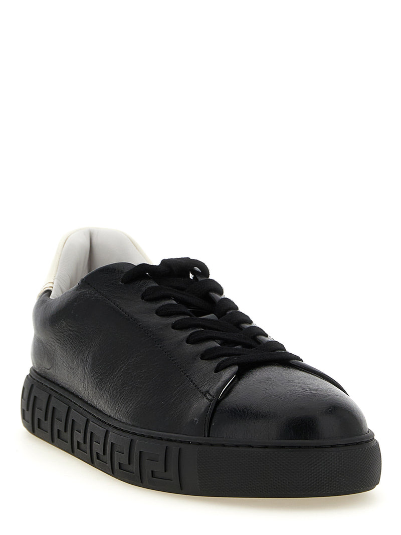 Versace Bicolor Calfskin Low Top Sneakers