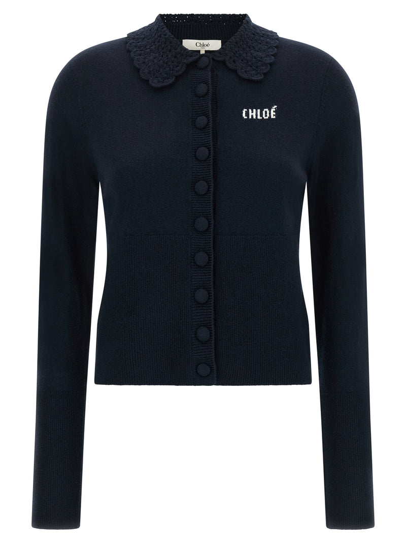 Chloé Blue Wool Cardigan