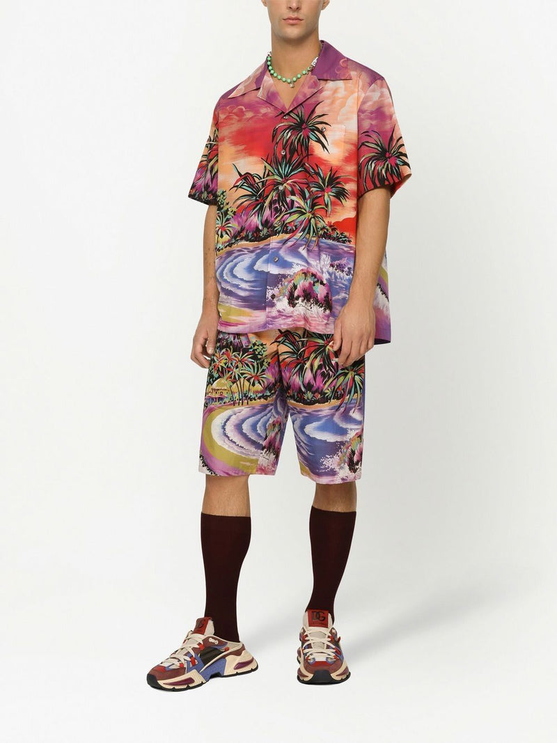 Dolce & Gabbana graphic-print bermuda shorts - Cotton - Style HH5C5HF4HF... | Urbalenti™ NYC