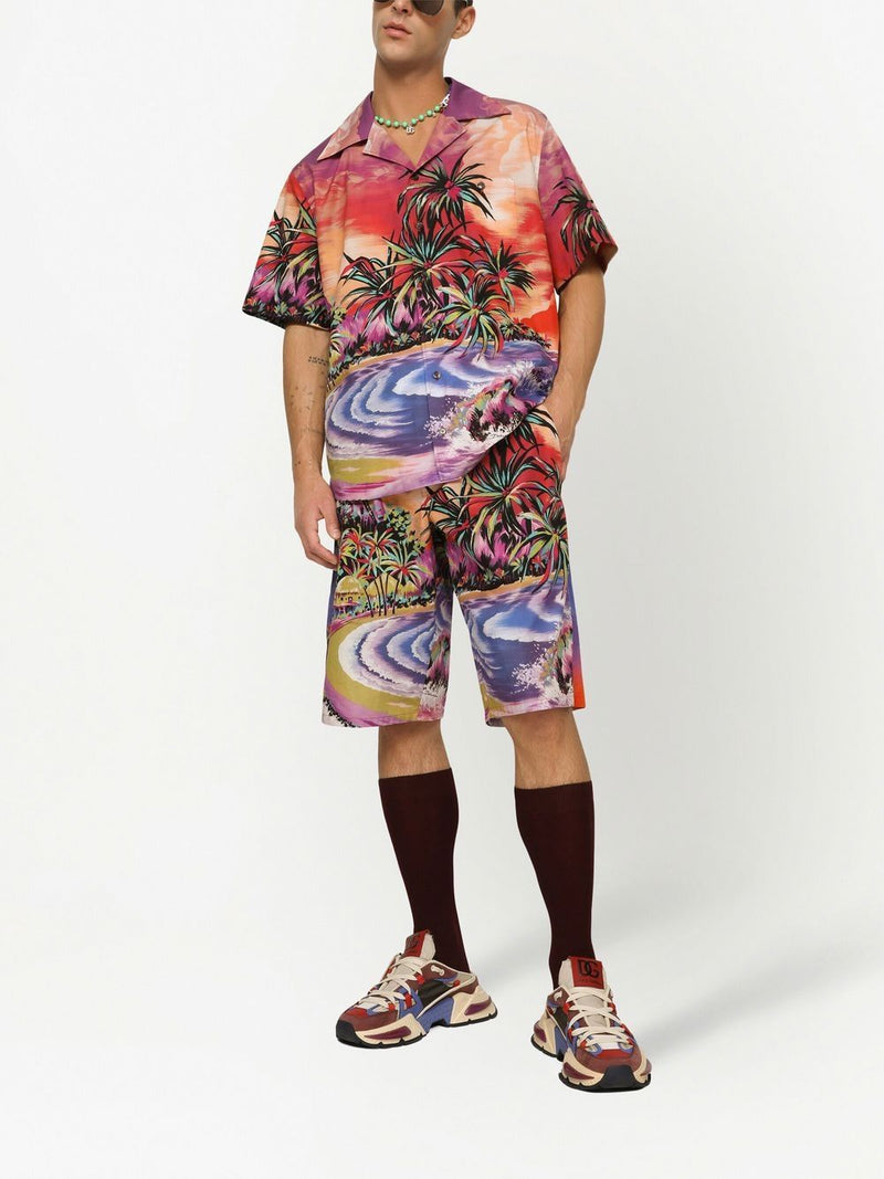 Dolce & Gabbana graphic-print bermuda shorts - Cotton - Style HH5C5HF4HF... | Urbalenti™ NYC