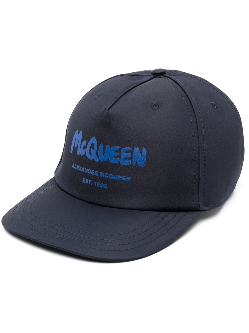 Alexander McQueen Logo baseball cap - Navy Blue Cotton | Urbalenti | Urb... | Urbalenti™ NYC