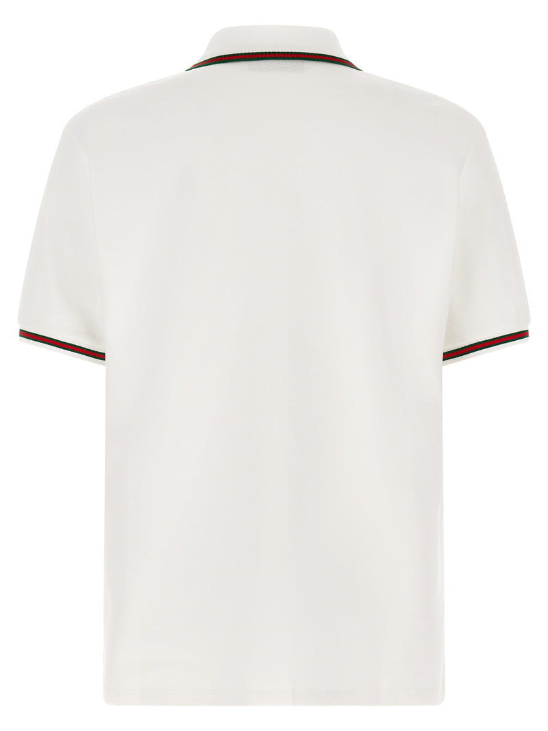Gucci White Cotton Polo Shirt