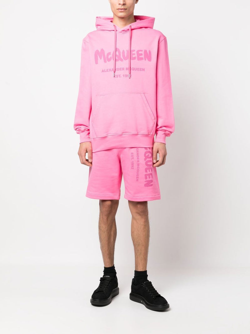 Alexander McQueen Graffiti-print Track Shorts | Urbalenti™ NYC