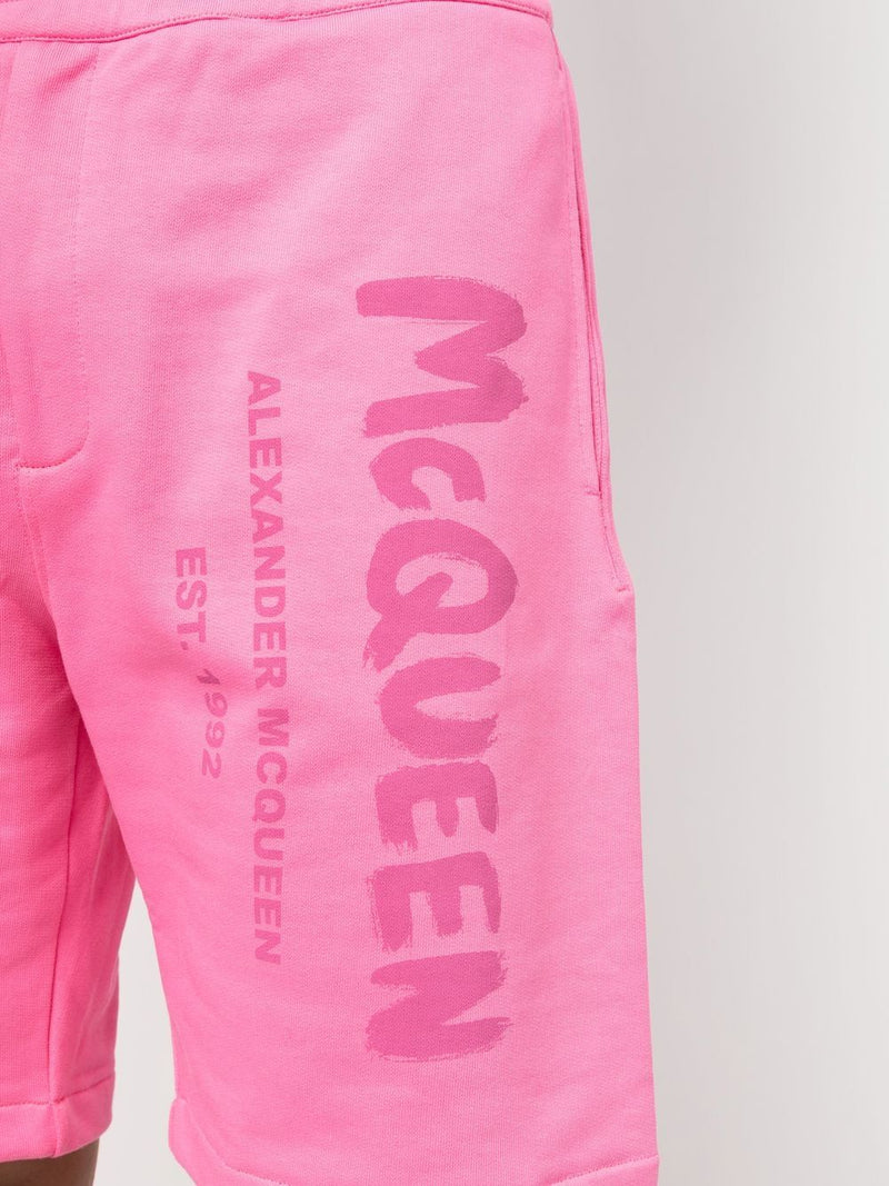 Alexander McQueen Graffiti-print Track Shorts | Urbalenti™ NYC
