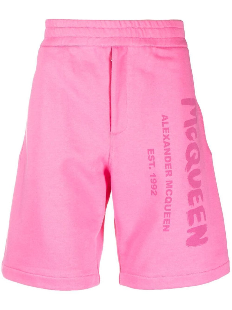 Alexander McQueen Graffiti-print Track Shorts | Urbalenti™ NYC