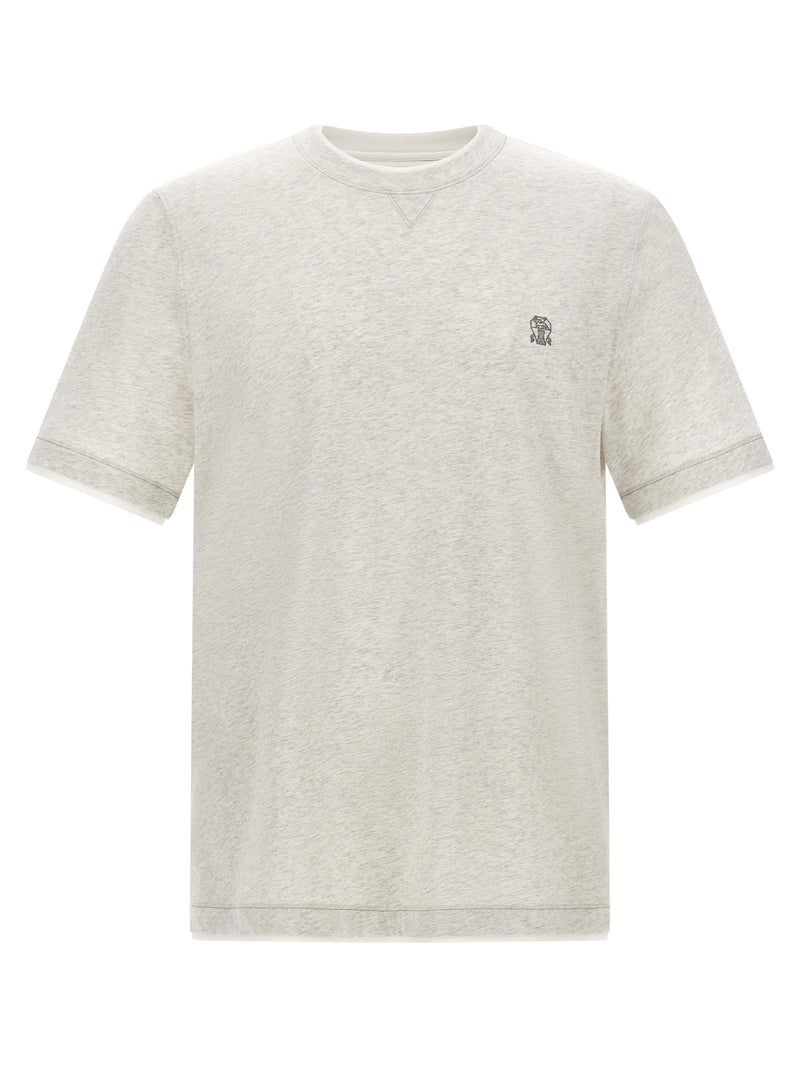 Brunello Cucinelli Gray Cotton T-Shirt