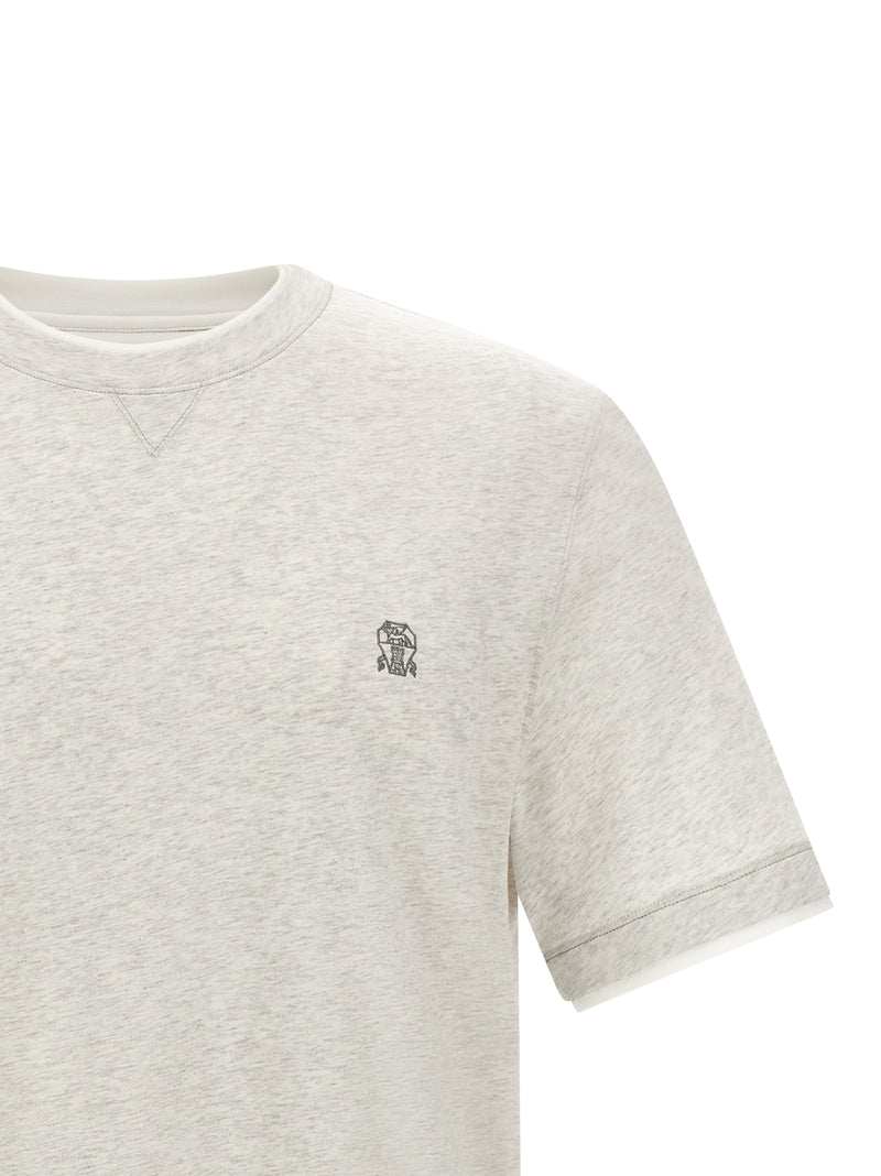 Brunello Cucinelli Gray Cotton T-Shirt